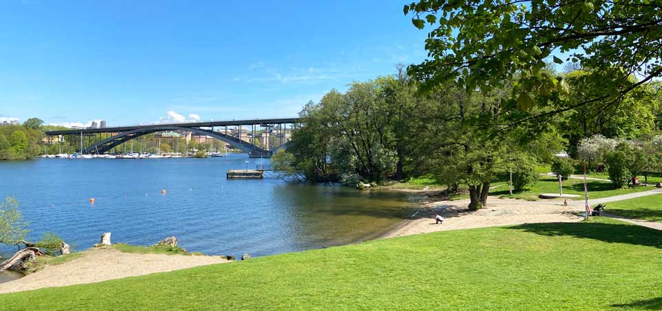 Långholmsbadets strand på Långholmen Långholmsbadets strand på Långholmen